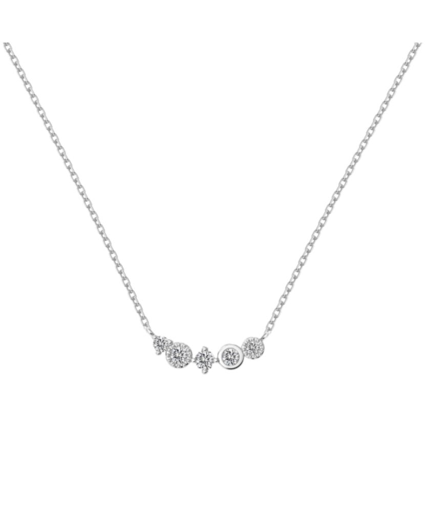 Sterling silver chain with zirconium pendant
