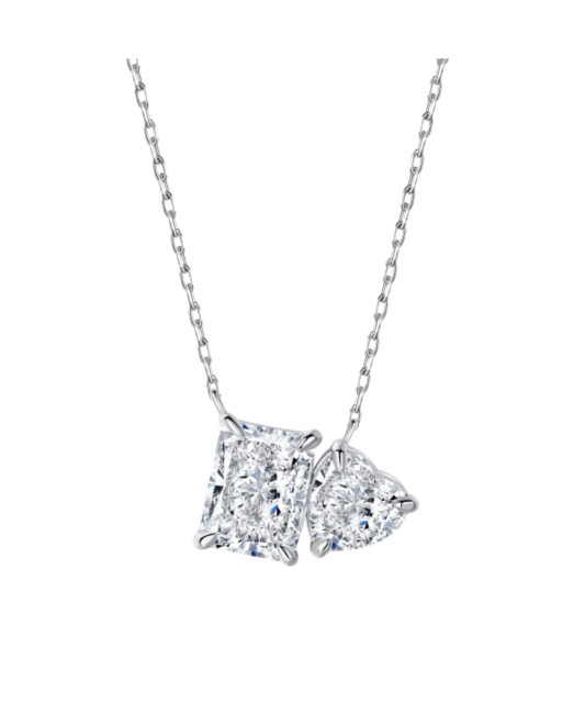 Sterling silver chain with zirconium pendant