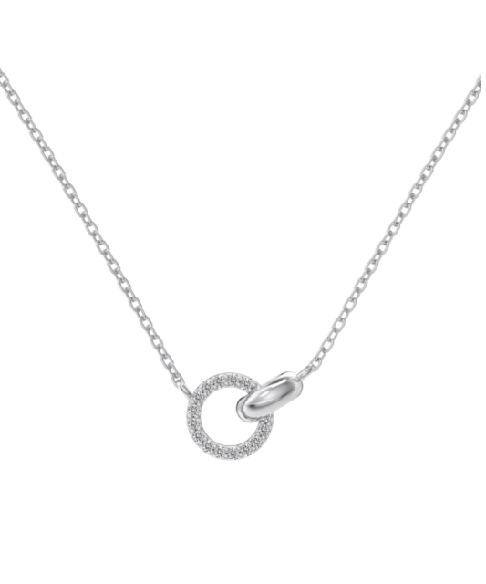 Sterling silver chain with zirconium pendant