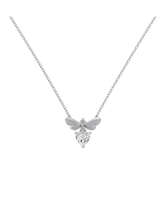 Sterling silver chain with zirconium pendant