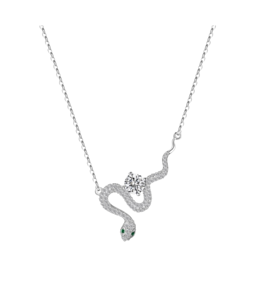 Sterling silver chain with zirconium pendant