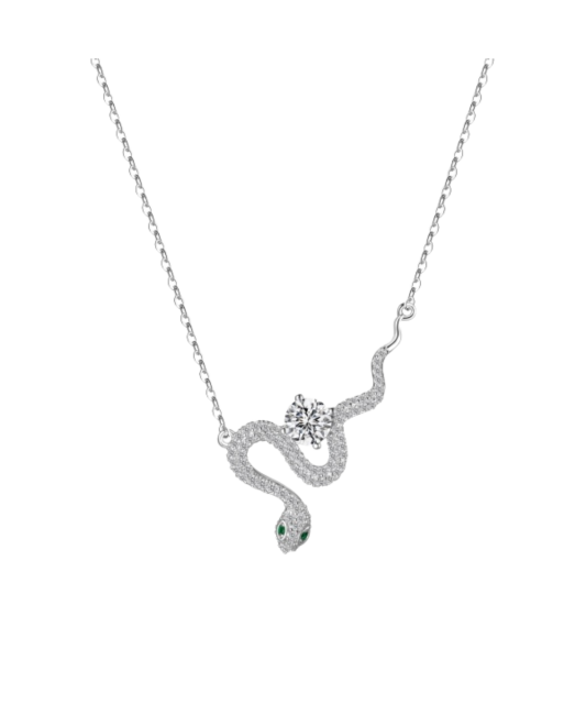 Sterling silver chain with zirconium pendant