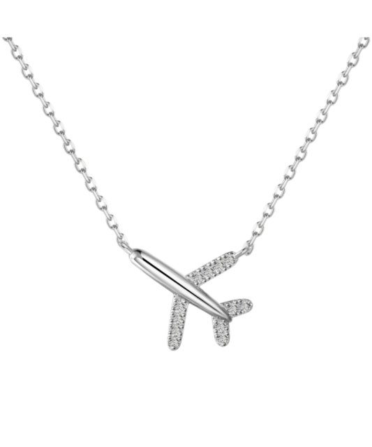 Sterling silver chain with zirconium pendant