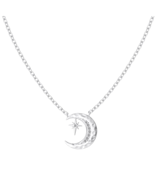 Sterling silver chain with zirconium pendant "Moon"