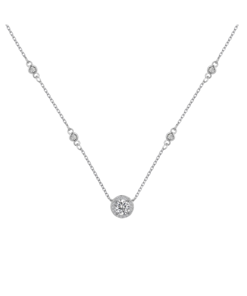 Sterling silver chain with zirconium pendant