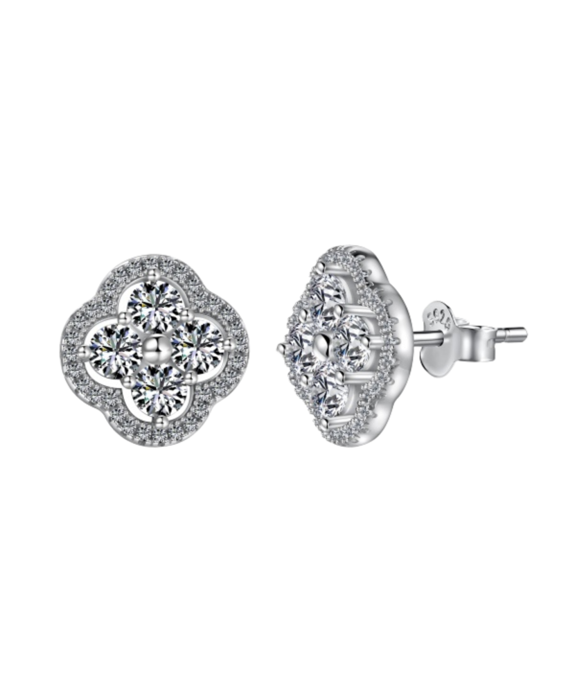 Sterling silver earrings with zircons