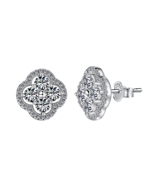 Sterling silver earrings with zircons