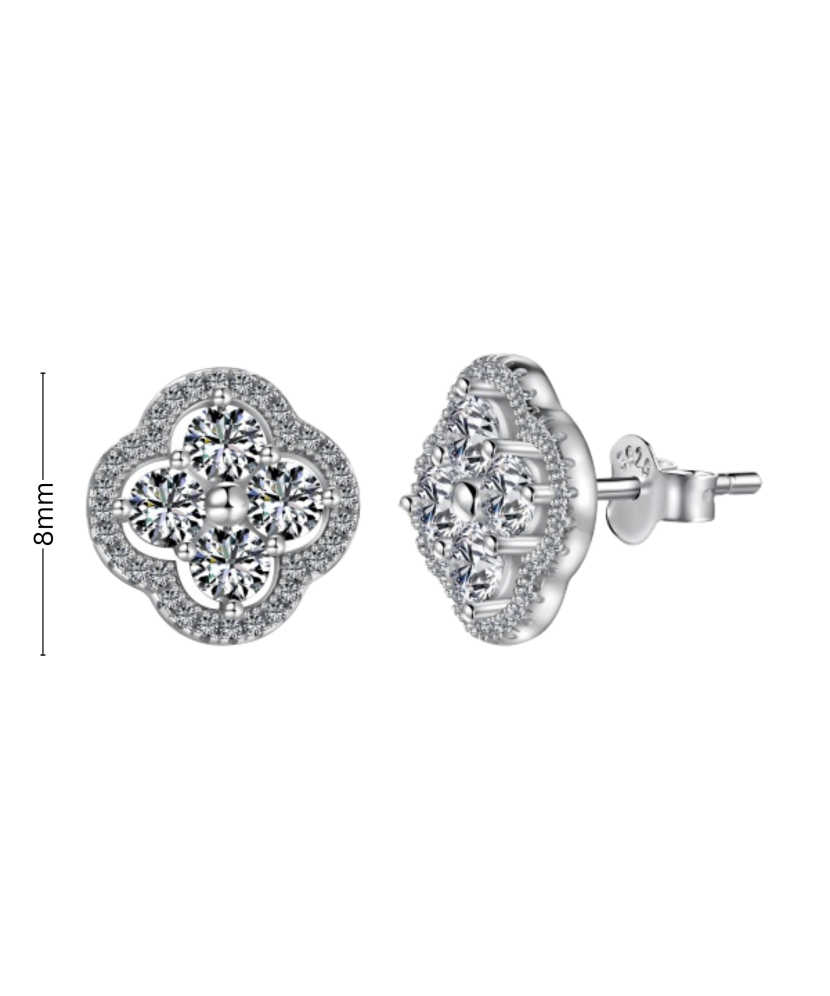 Sterling silver earrings with zircons