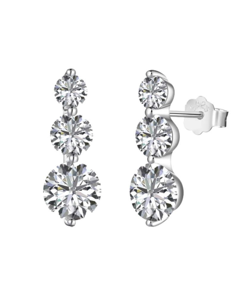 Sterling silver earrings with zircons