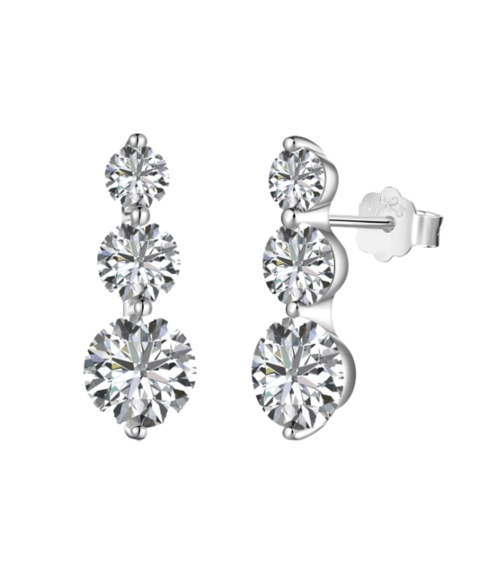 Sterling silver earrings with zircons