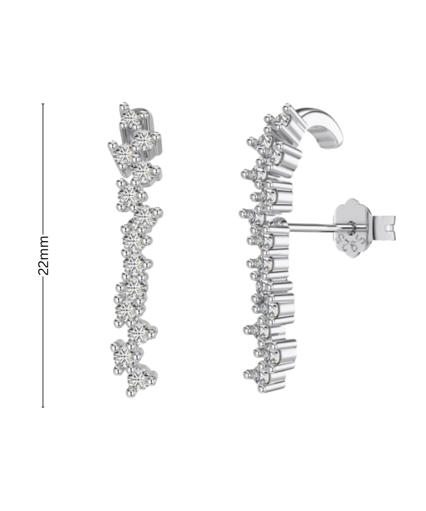 Sterling silver earrings with zircons