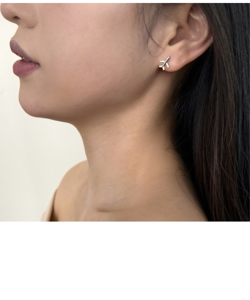 Sterling silver earrings with zircons