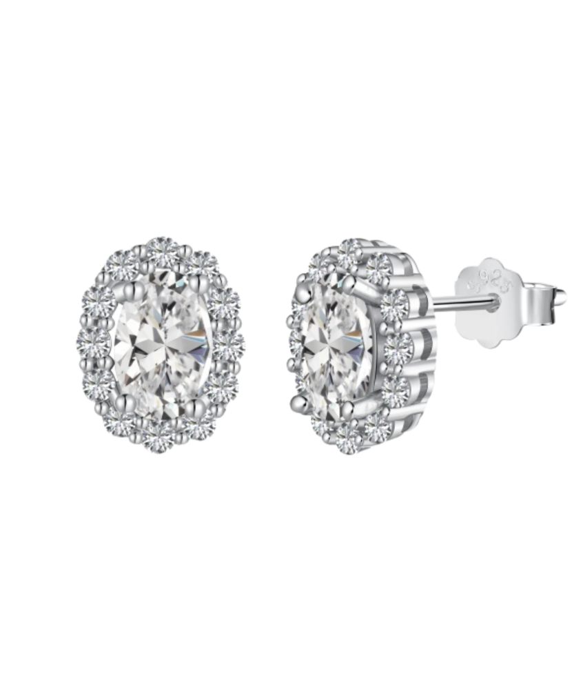 Sterling silver earrings with zircons