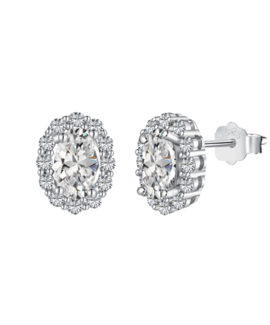 Sterling silver earrings with zircons