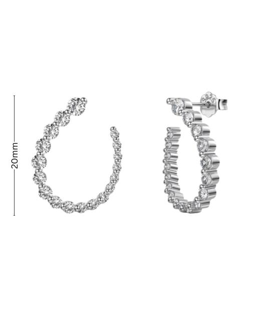 Sterling silver earrings with zircons