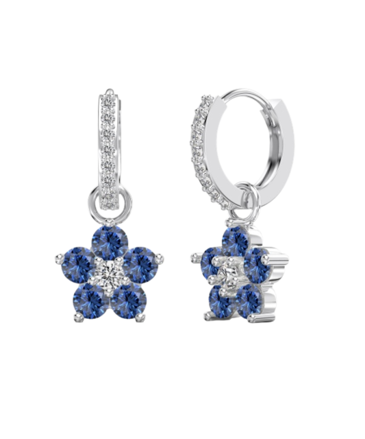 Sterling silver earrings with zircons