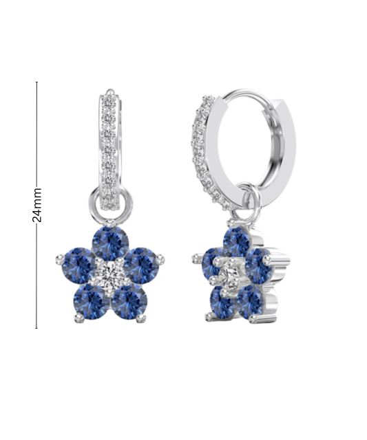 Sterling silver earrings with zircons