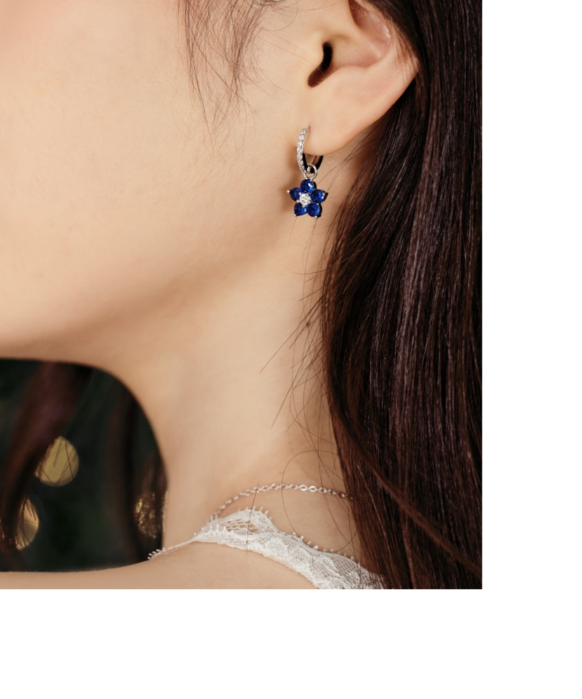 Sterling silver earrings with zircons