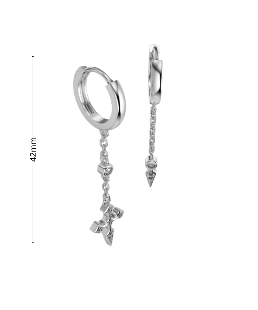 Sterling silver earrings with zircons