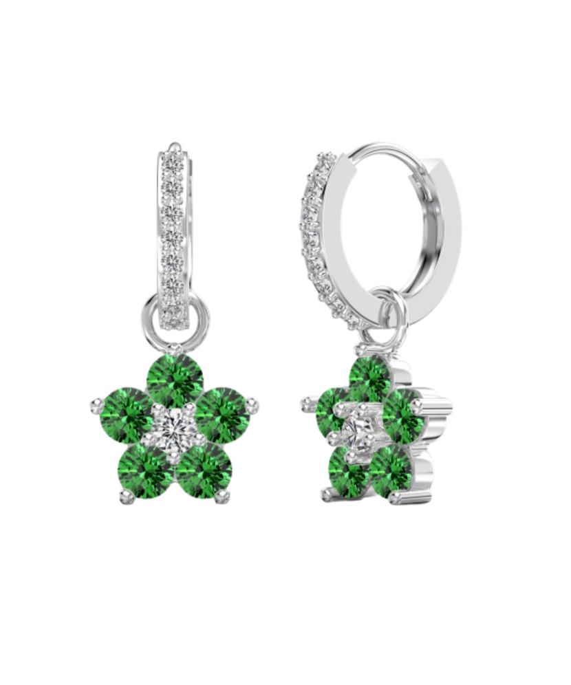 Sterling silver earrings with zircons