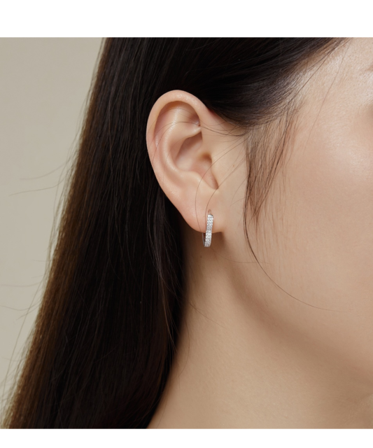 Sterling silver earrings with zircons