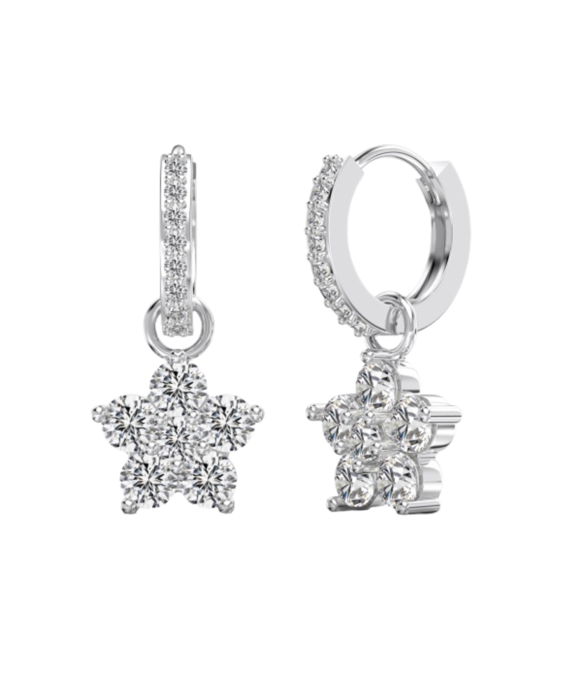 Sterling silver earrings with zircons