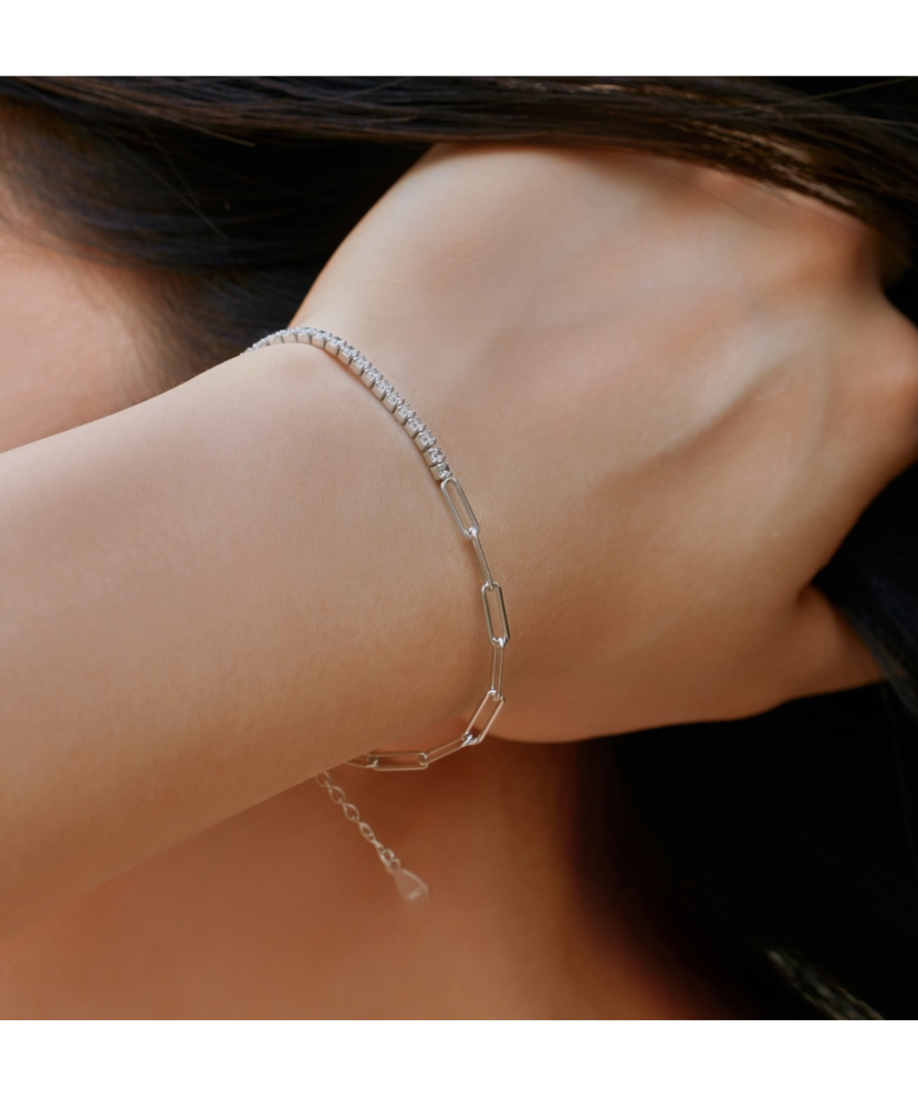 Sterling Silver bracelet with zircons