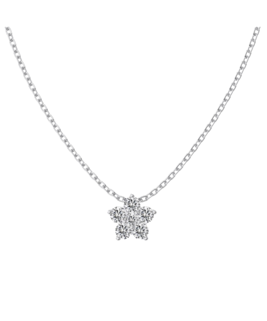 Sterling silver chain with zirconium pendant