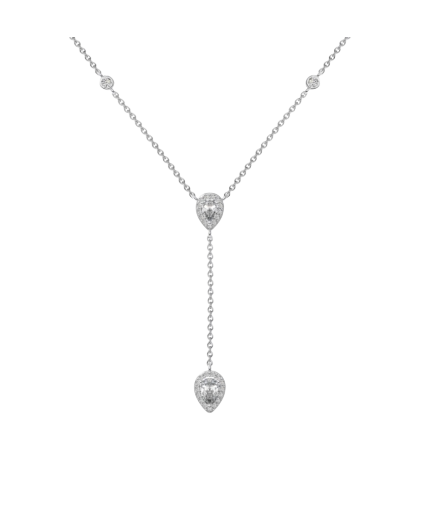 Sterling silver chain with zirconium pendant