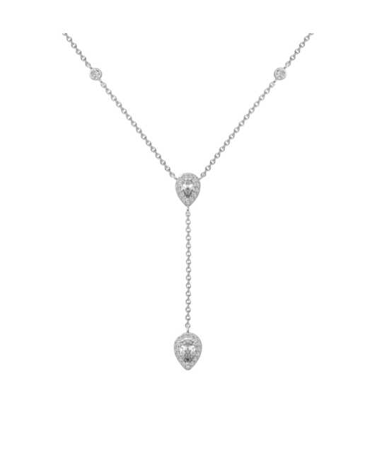 Sterling silver chain with zirconium pendant