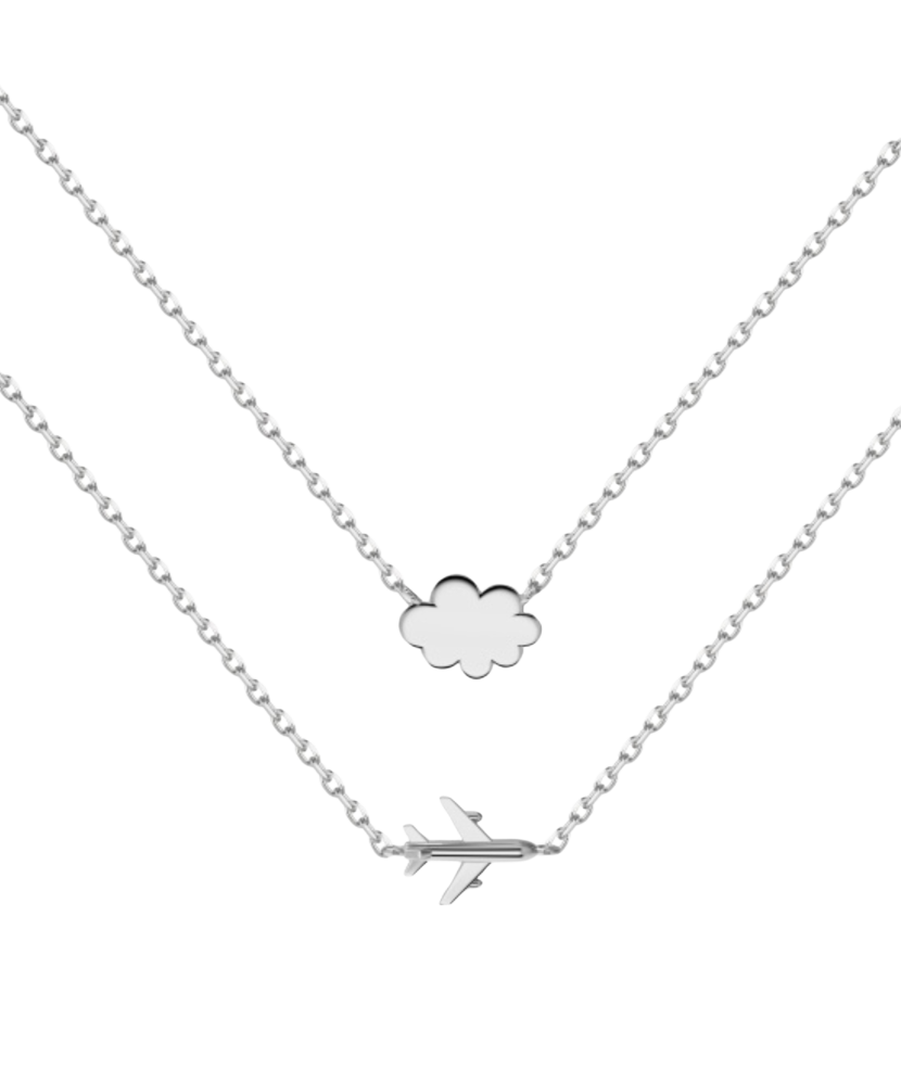 Sterling silver chain with zirconium pendant