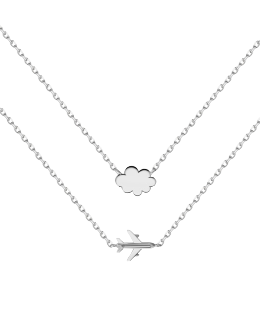 Sterling silver chain with zirconium pendant