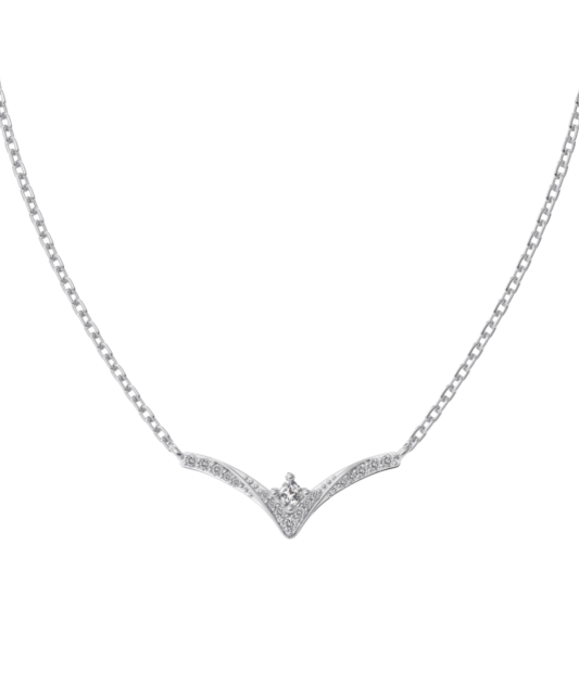 Sterling silver chain with zirconium pendant