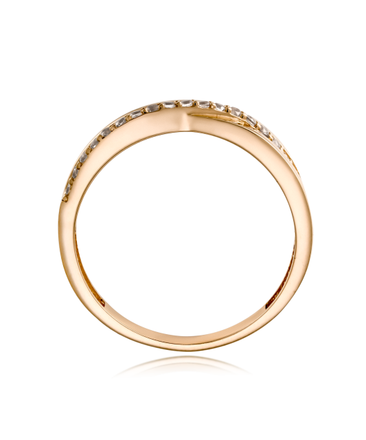 Gold ring with zircons