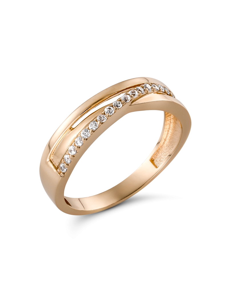 Gold ring with zircons