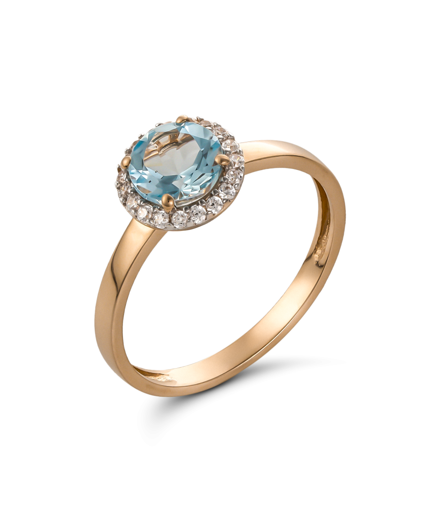 Gold ring with zircons