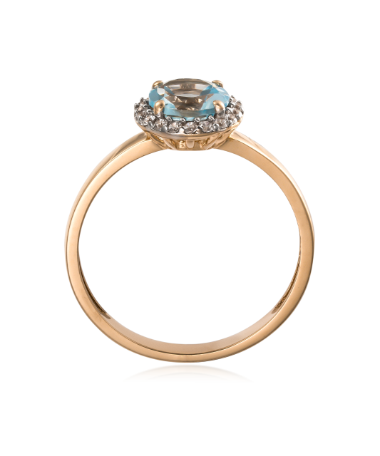 Gold ring with zircons