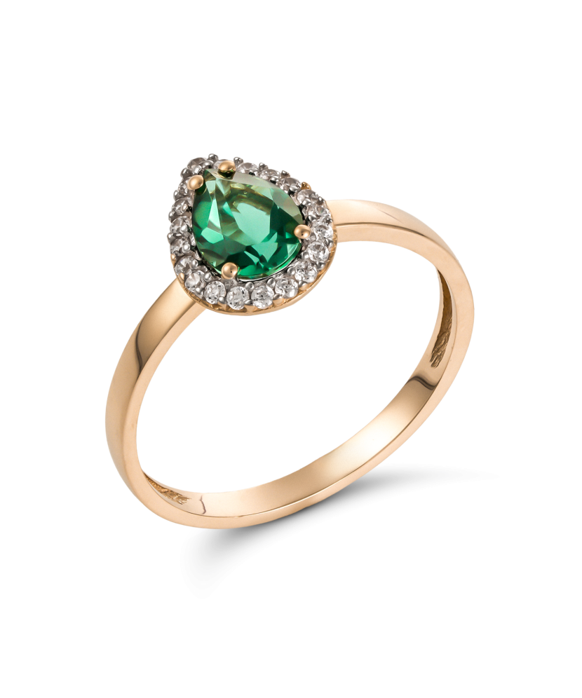 Gold ring with zircons