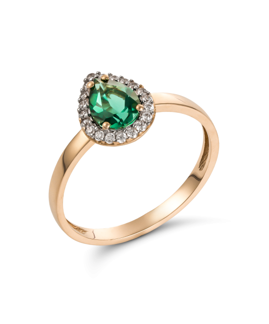 Gold ring with zircons