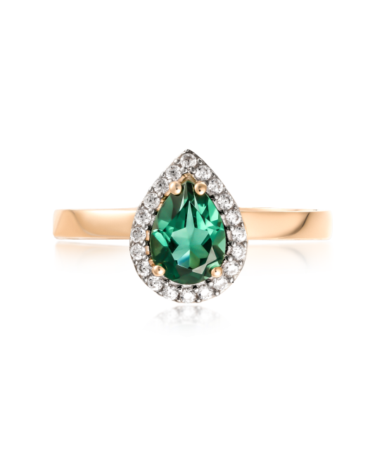 Gold ring with zircons