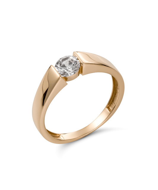 Gold ring with zirconium