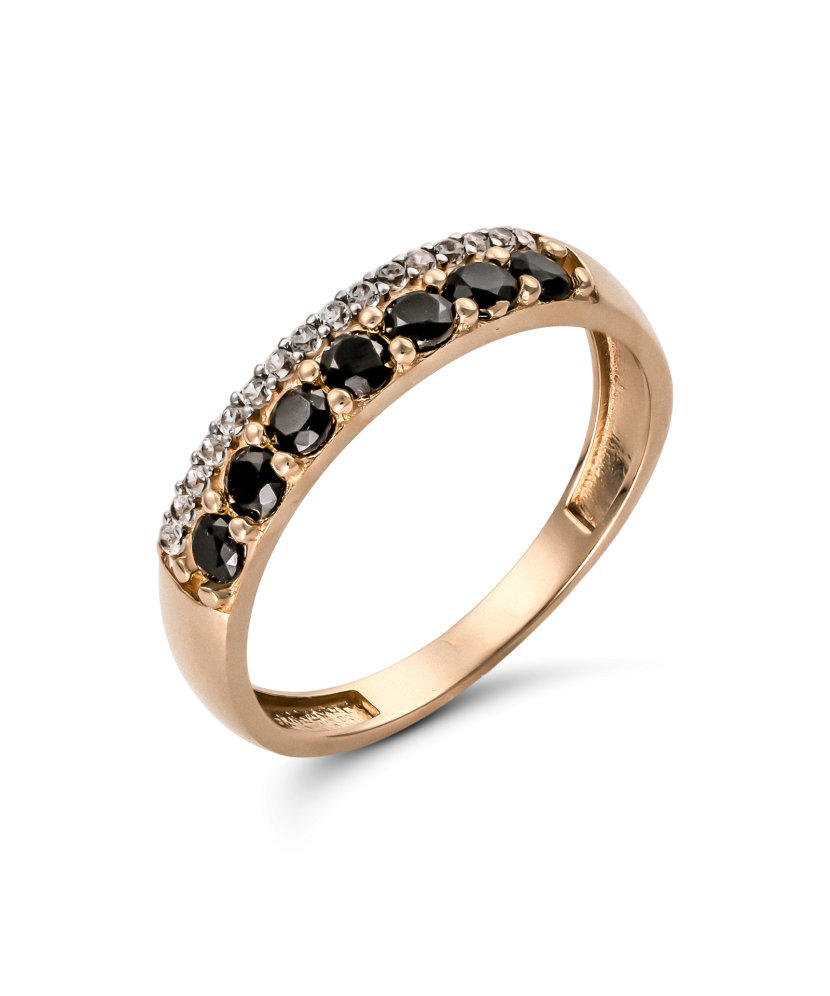 Gold ring with zircons