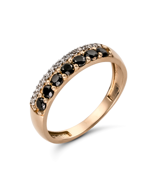 Gold ring with zircons