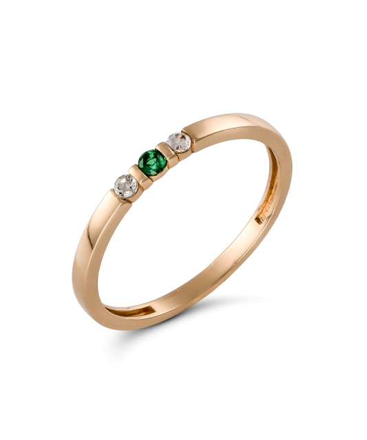 Gold ring with zircons