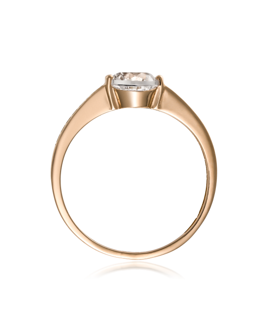 Gold ring with zircons