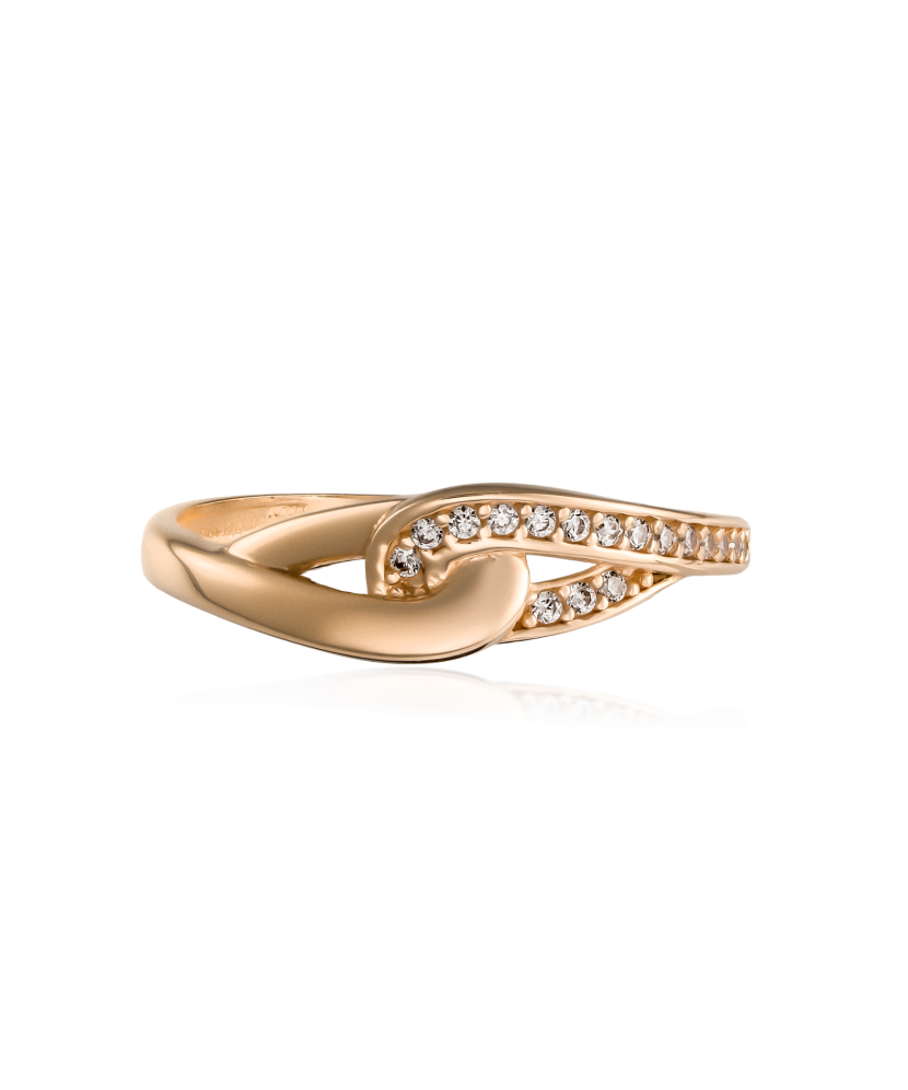 Gold ring with zircons