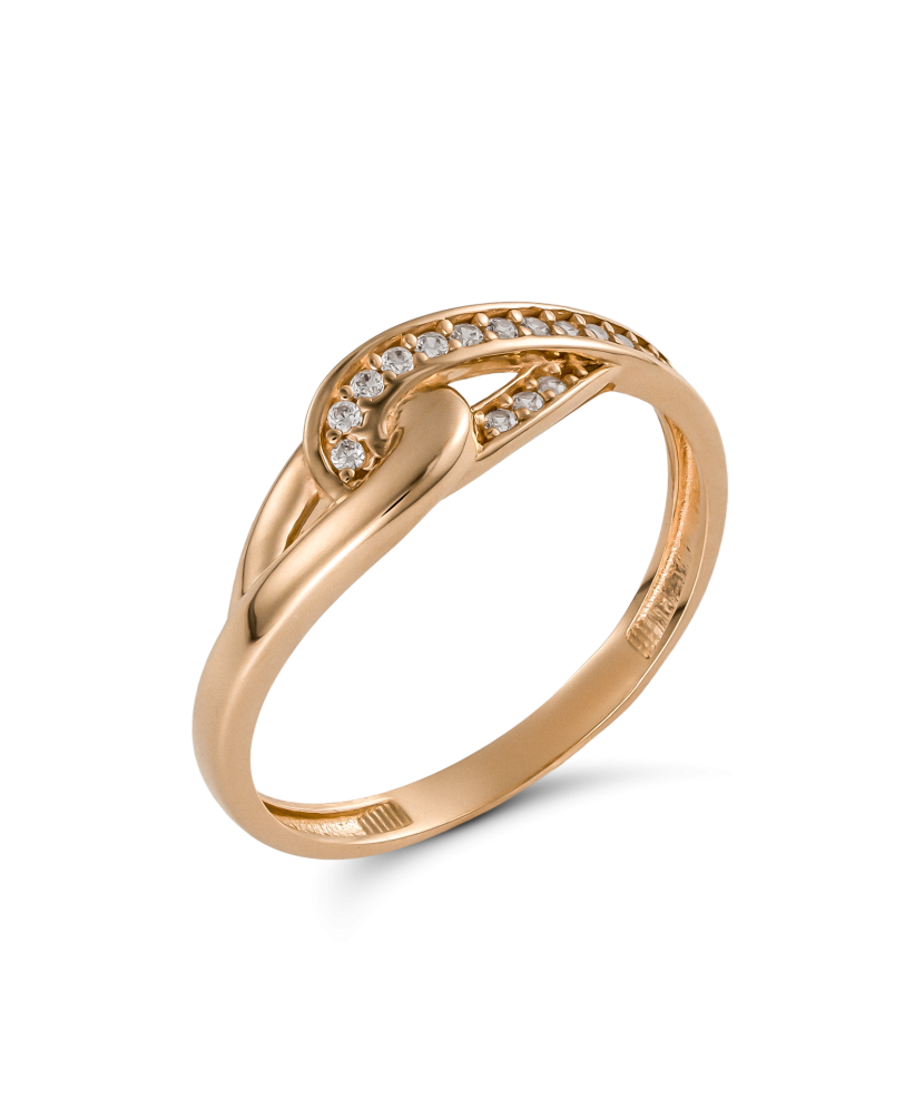 Gold ring with zircons