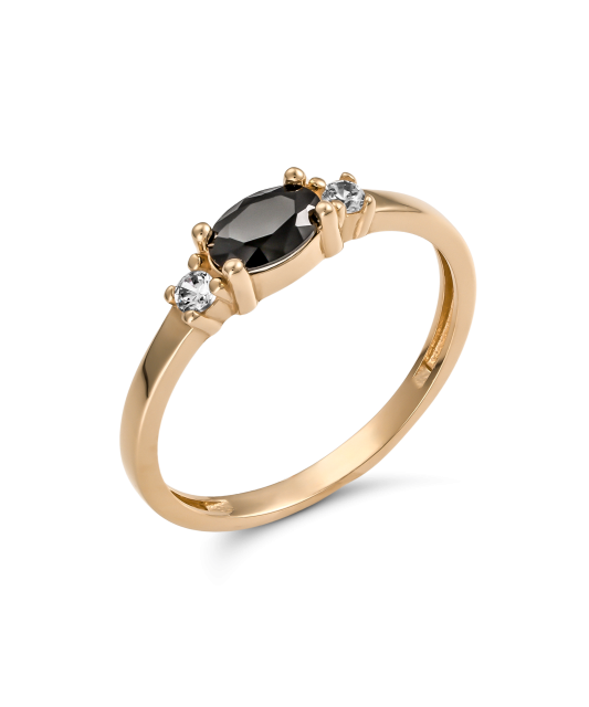 Gold ring with zircons