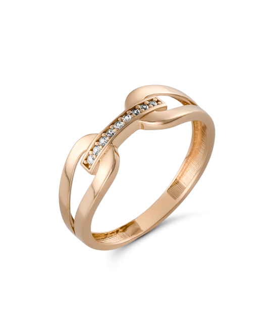 Gold ring with zircons