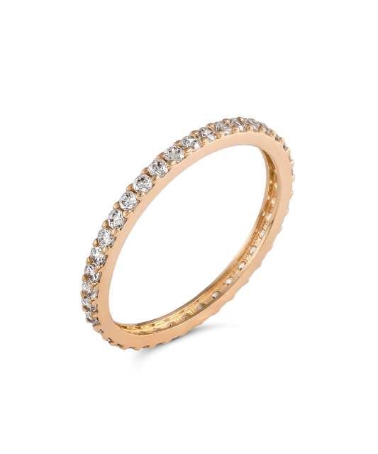 Gold ring with zircons